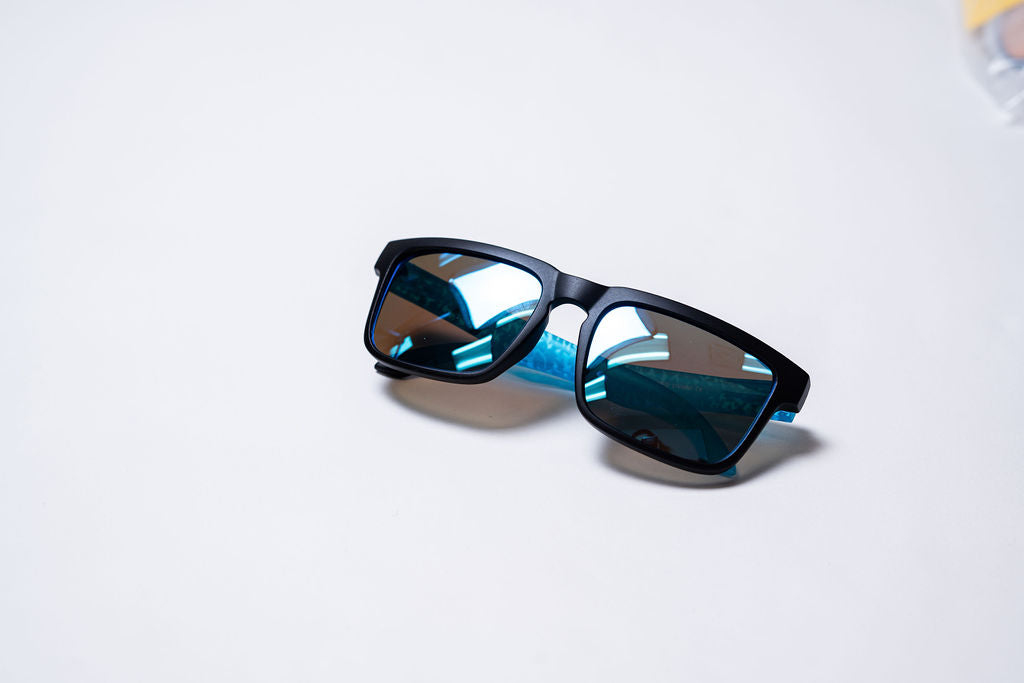 Sunglasses - Blue and Black on Blue