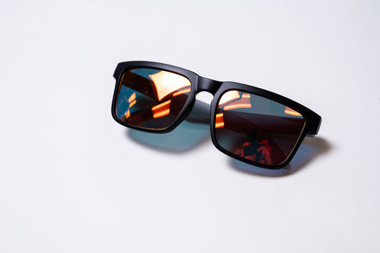 Sunglasses - Gray and Black on Red