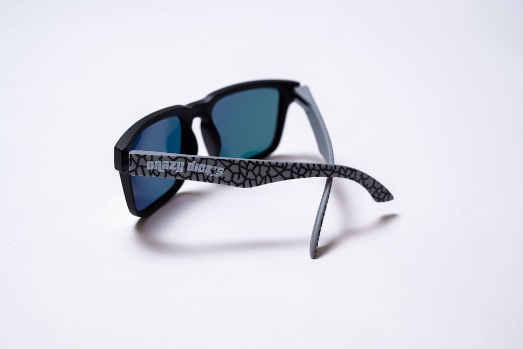 Sunglasses - Gray and Black on Red